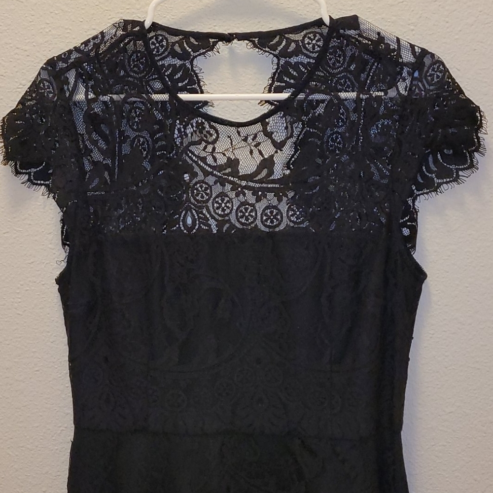 Lace Black knee length dress